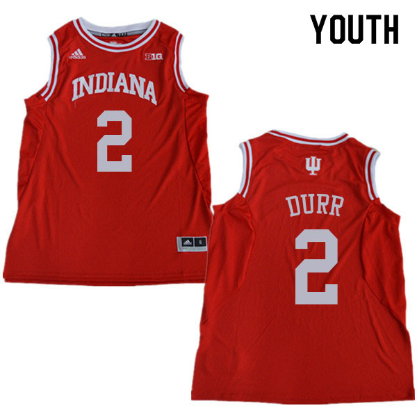 Youth #2 Michael Durr Indiana Hoosiers College Basketball Jerseys Sale-Red